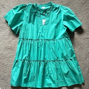 Mud Pie Emerald Ruffle Dress